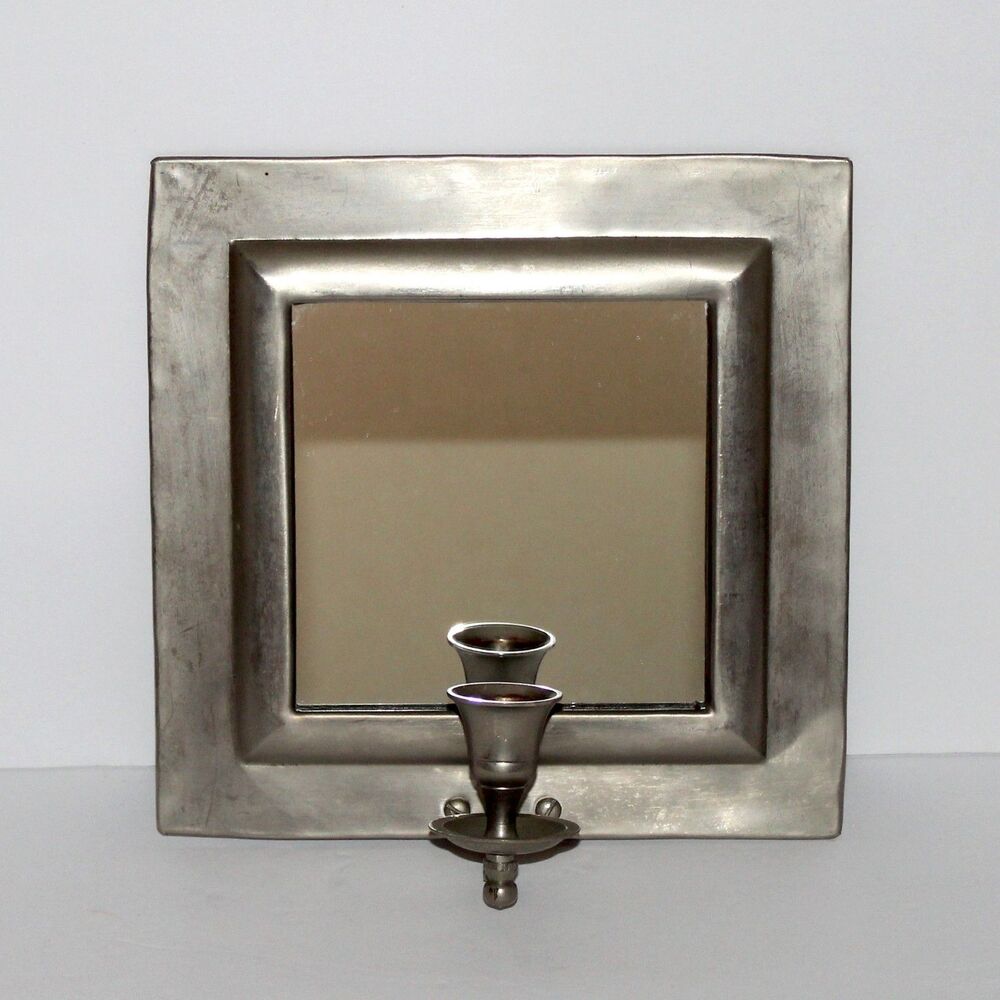 Bed Bath & Beyond square Mirror with Candle Holder wall sconce decor